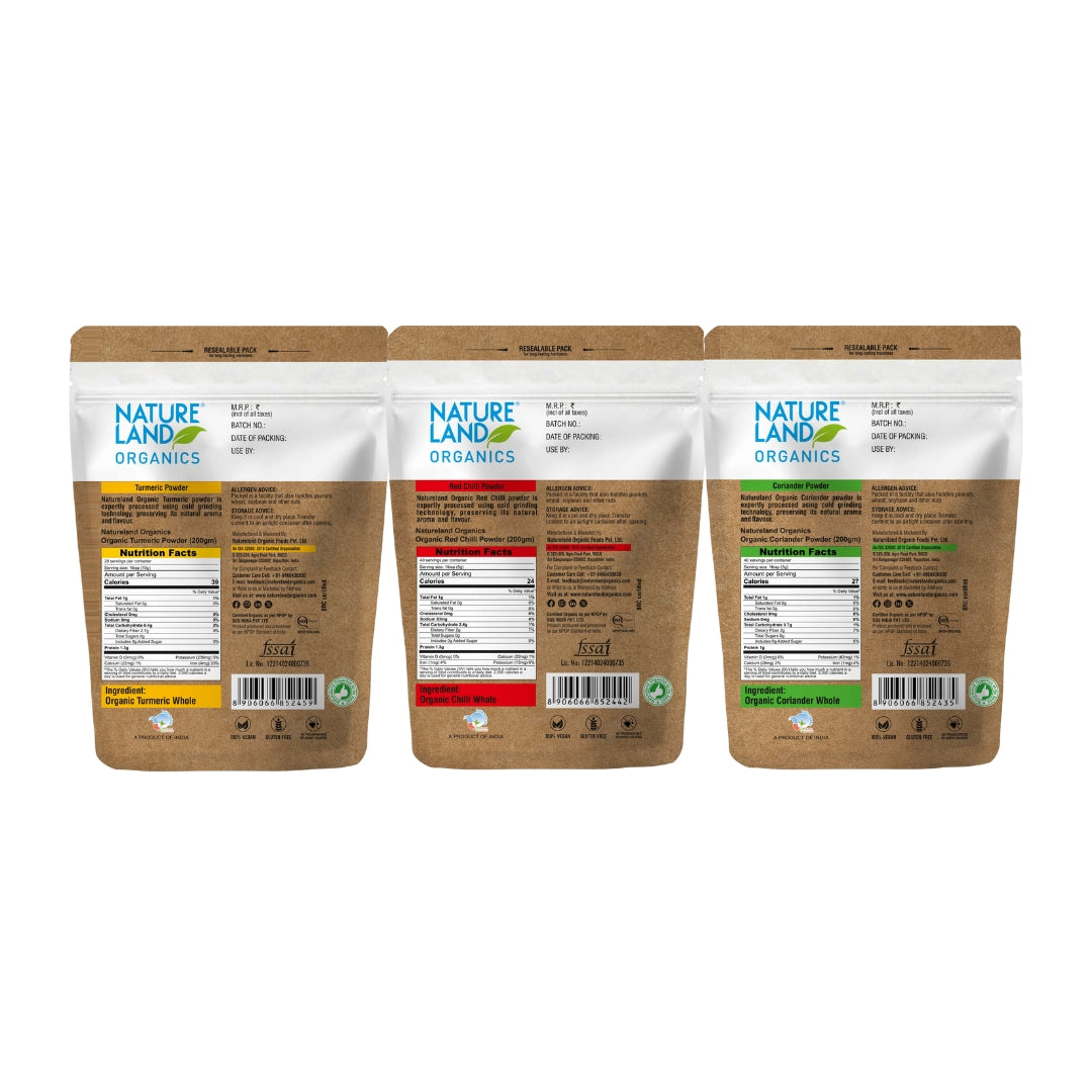 Organic Spices Combo 200 Gms Each Natureland Organics organic-spices-combo-200-gms-each-natureland-organics