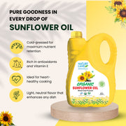 Organic Wood Cold Pressed Sunflower Oil 5 Ltr.