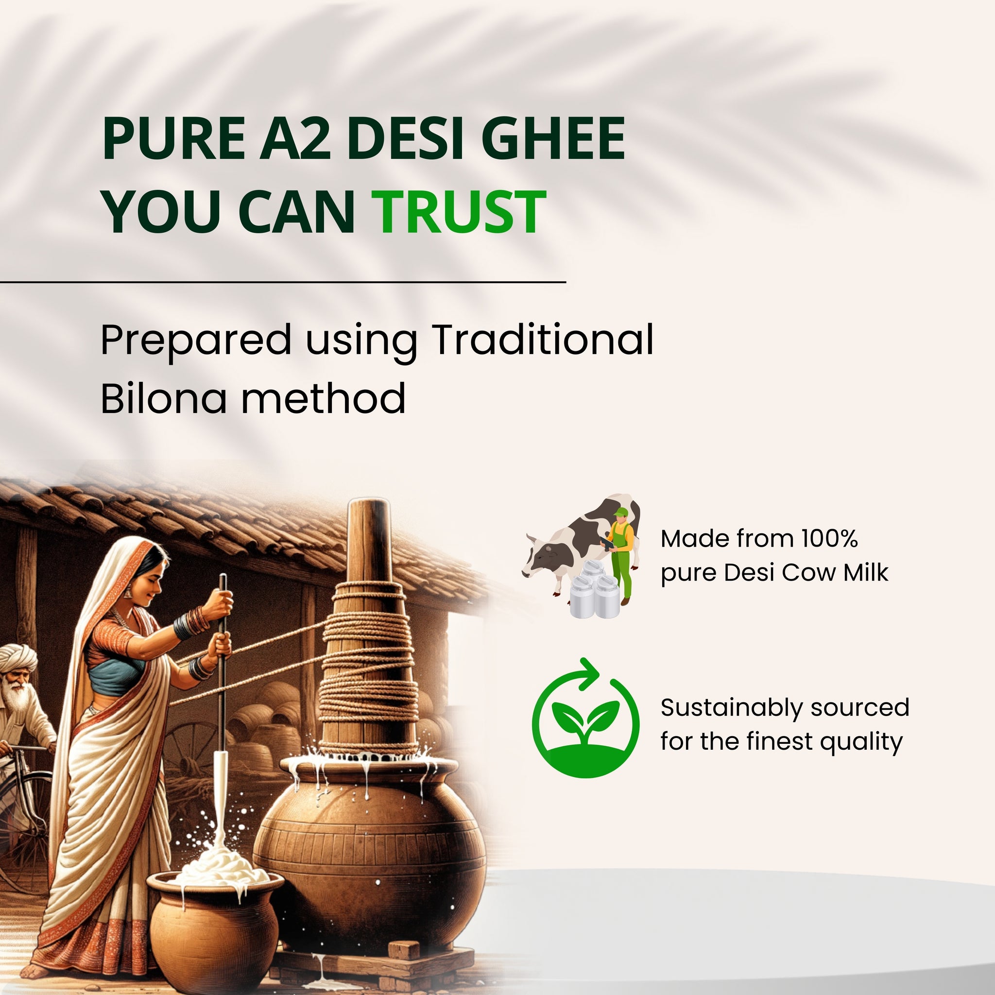 Organic A2 Desi Cow Ghee 350 Ml thumbnail 4