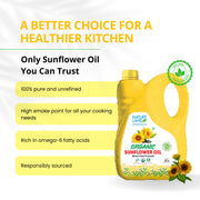 Organic Wood Cold Pressed Sunflower Oil 5 Ltr.