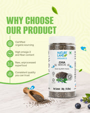 Organic Edible Chia Seeds (Raw) 300 Gm