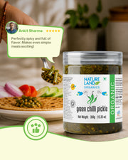 Organic Green Chilli Pickle 350 Gm