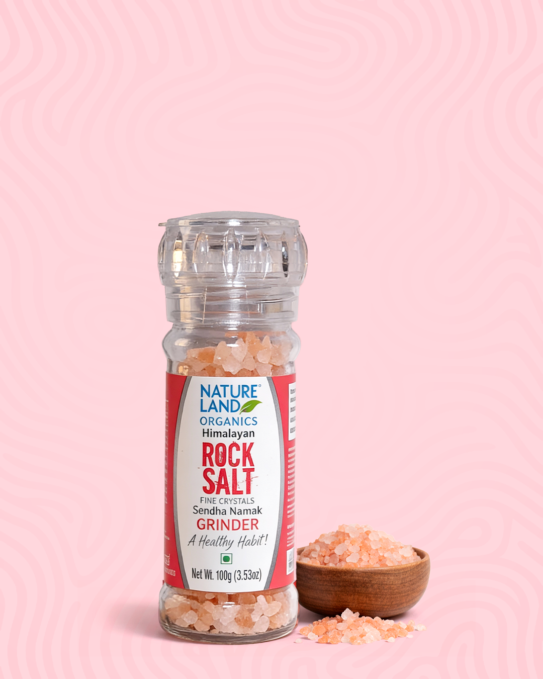 Grinder - Organic Himalayan Pink Rock Salt 100 Gm image 1