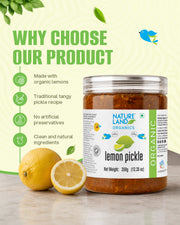 Organic Lemon Pickle 350 Gm
