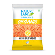 Organic Masur split washed 1 Kg