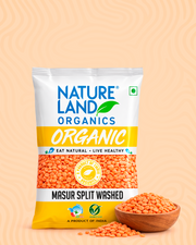 Organic Masur split washed 1 Kg