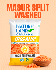 Organic Masur split washed 500 Gm