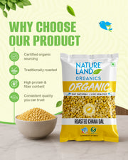 Organic Roasted Chana Dal 500 Gm