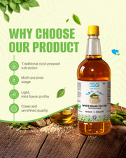 Organic Wood Cold Pressed White Sesame Oil 1 Ltr.