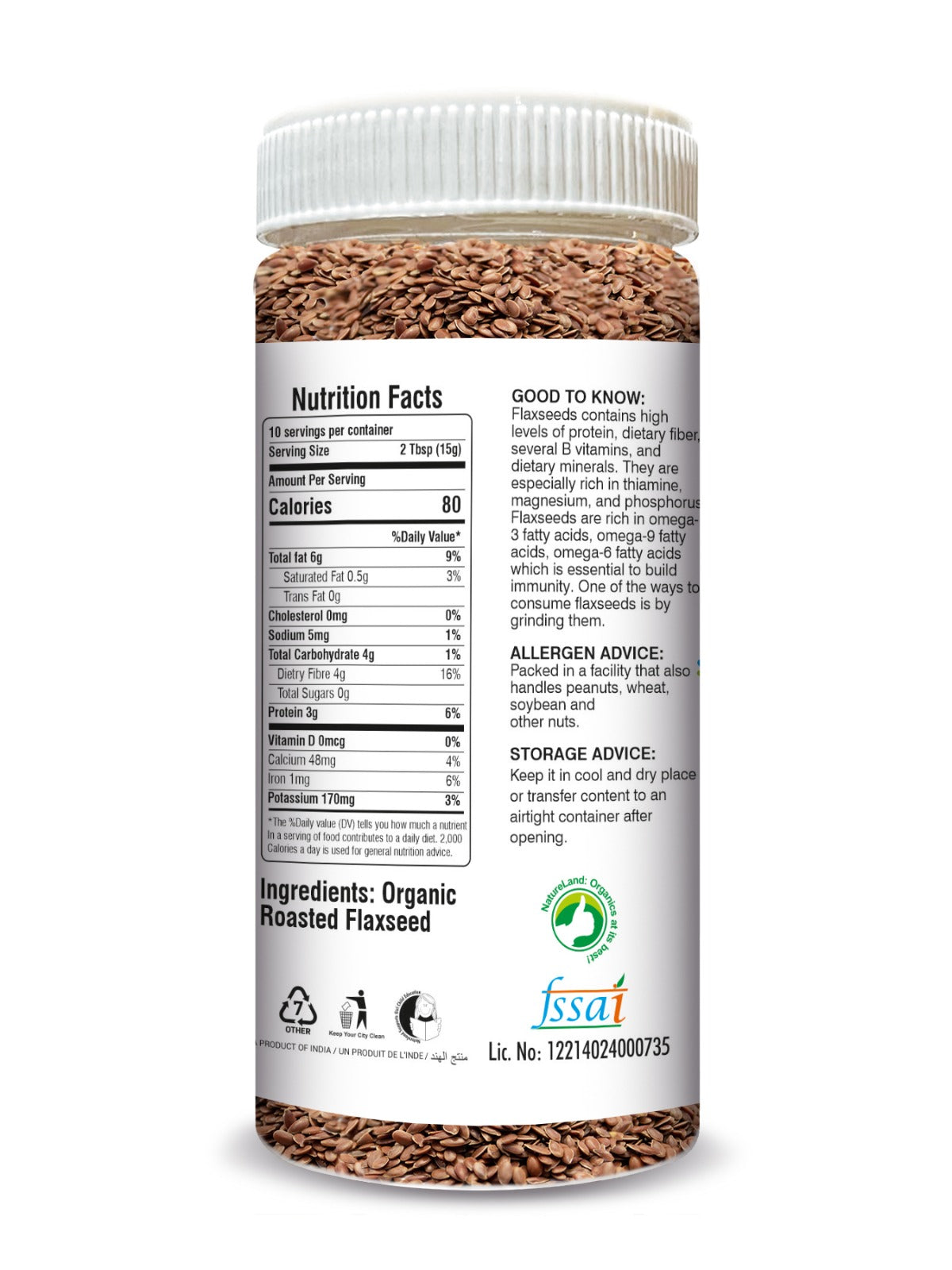 Organic Roasted Flaxseed 250gm