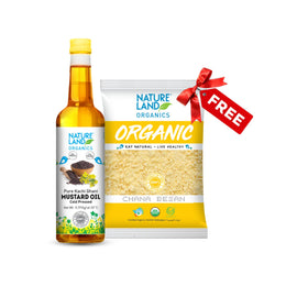 Organic Wood Cold Pressed Mustard Oil 1 Ltr + Organic Chana Besan 500 gm