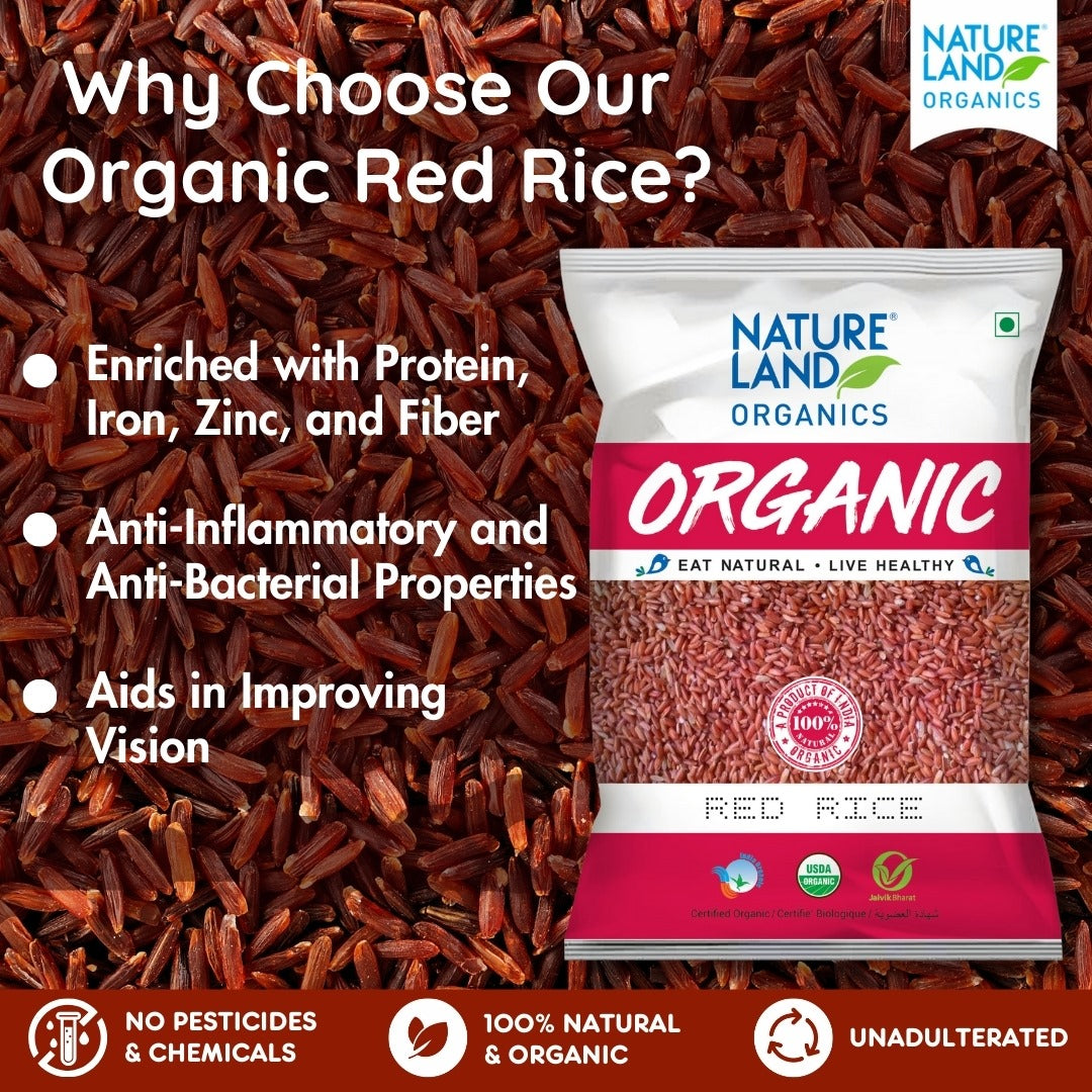 Bio Red Rice Buy Organic Red Rice Online (1Kg) at Best Price | Natureland Organics