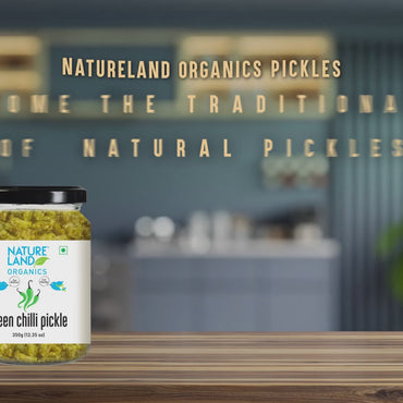 Organic Green Chilli Pickle 350 Gm