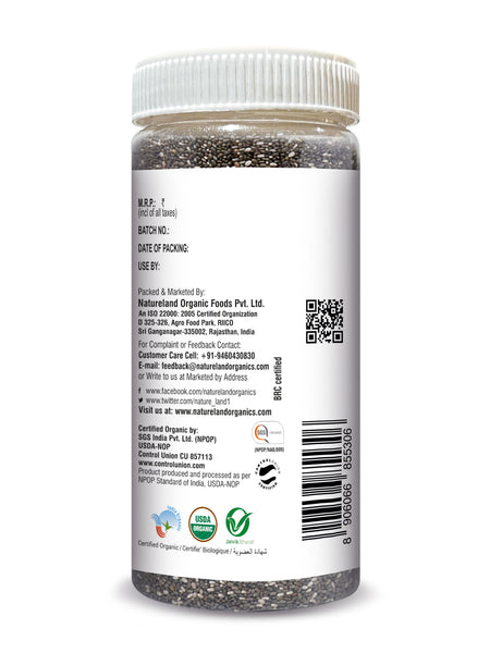 Buy Organic Edible Chia Seeds Online (Raw) 300 Gm backside
