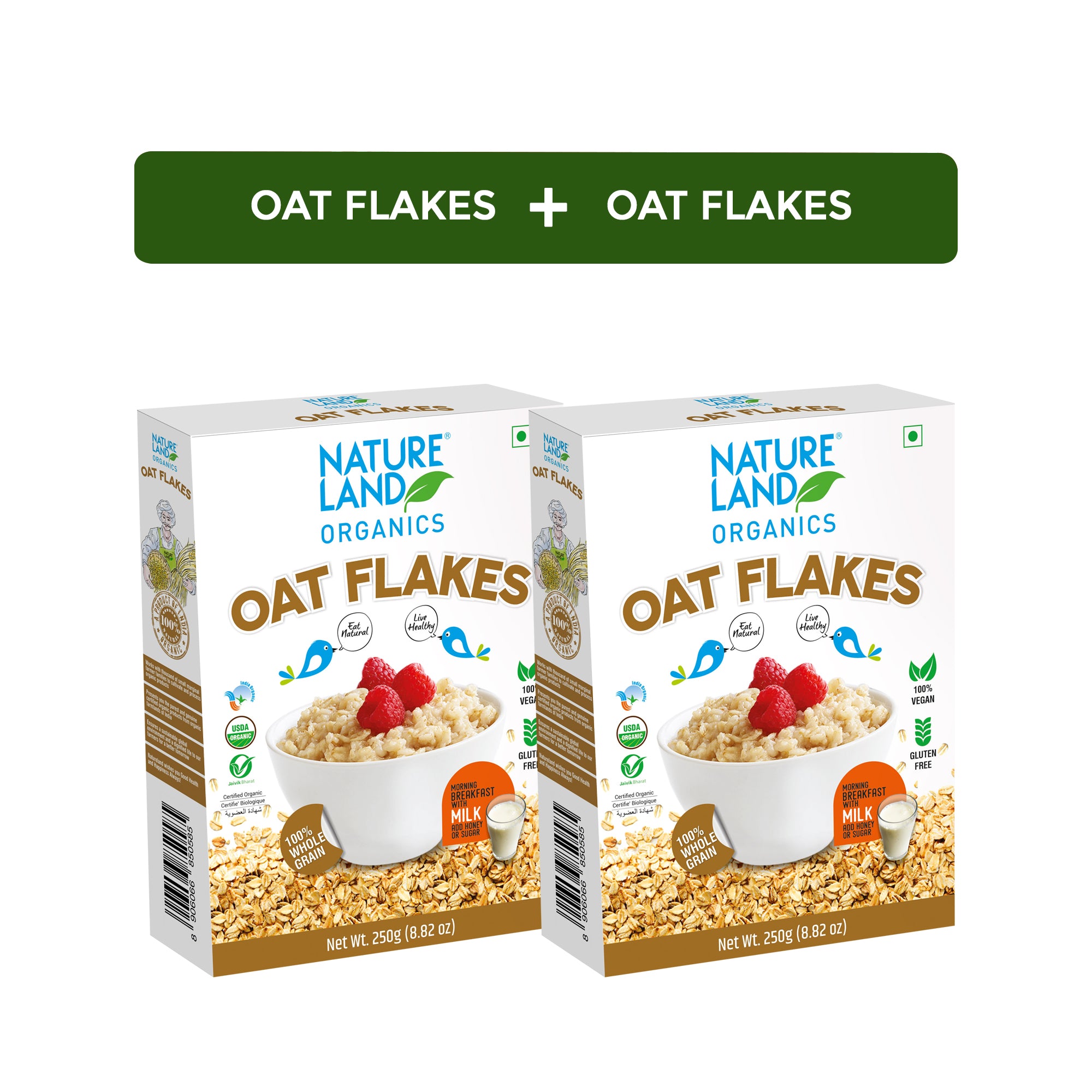Buy Organic Oat Flakes Online 250 Gm( Combo Pack of 2)
