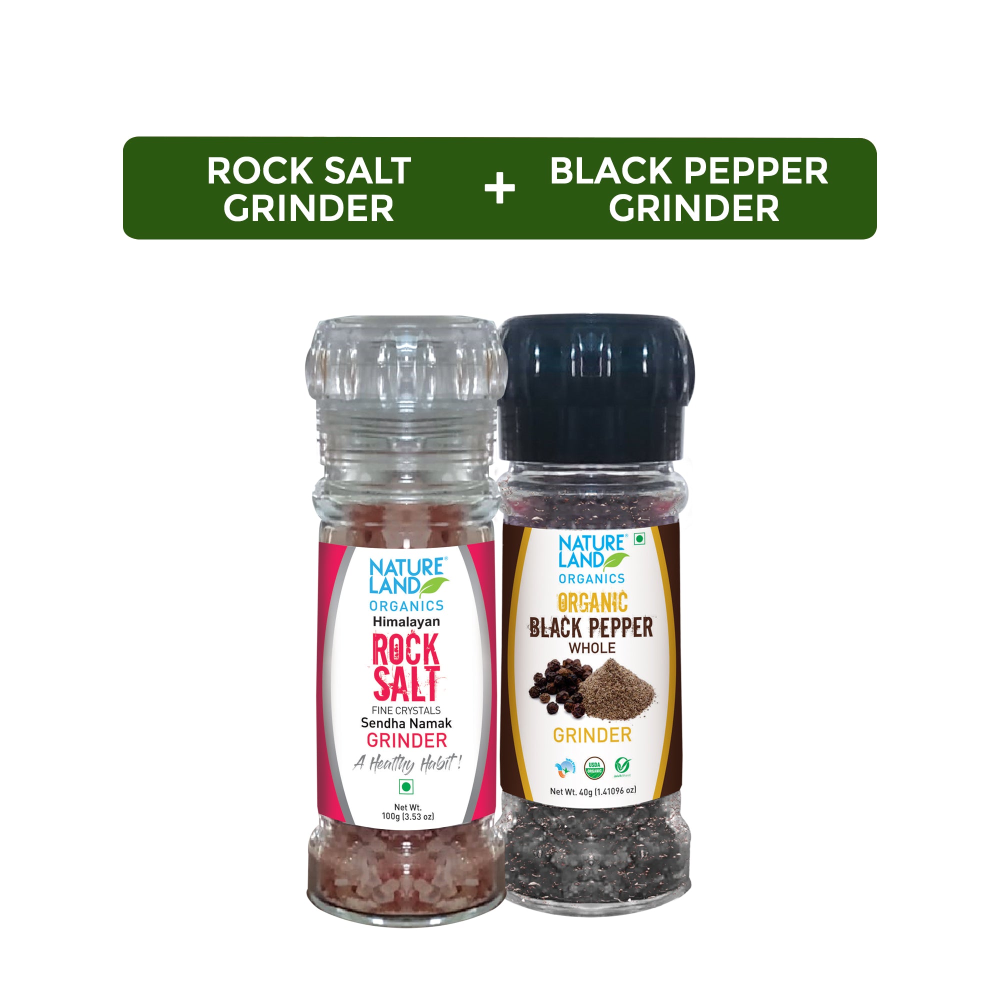 Organic Himalayan Pink Rock Salt Online 100 Gm + Organic Black pepper Online 40 Gm