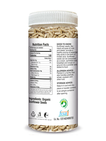 Organic Edible Sunflower Seeds Online (Raw) 250 Gm Back